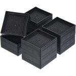 Yemaesre - lotde 4 rehausseurs de lit carrés réglables de 7, 6 cm avec tapis antidérapant pour lit, bureau, ... Yemaesre - lotde 4 rehausseurs de lit carrés réglables de 7, 6 cm avec tapis antidérapant pour lit, bureau, ...