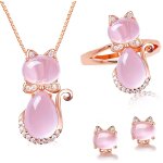 Yemaesre - mignon chat collier et boucles d'oreilles fille rose chat anneau animal bijoux set cadeau ... Yemaesre - mignon chat collier et boucles d'oreilles fille rose chat anneau animal bijoux set cadeau ...