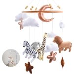 Yemaesre - mobile bébé en bois, animaux en feutre, eléphant girafe lion cloud bébé pendentif mobile, ... Yemaesre - mobile bébé en bois, animaux en feutre, eléphant girafe lion cloud bébé pendentif mobile, ...
