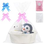 Yemaesre - paniers cadeaux vides, paniers cadeaux vides, panier cadeau avec 2 sacs en cellophane, 2 n?uds ...