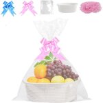 Yemaesre - paniers cadeaux vides avec sacs en cellophane et n?uds a tirer, panier cadeau en corde avec ...
