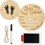Yemaesre - panneau d'annonce de bébé, 15cm double face carte mensuelle en bois bébé signe d'annonce de ... Yemaesre - panneau d'annonce de bébé, 15cm double face carte mensuelle en bois bébé signe d'annonce de ...