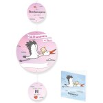 Yemaesre - panneau de naissance cigogne 100 cm i bienvenue maison bb guirlande rose i lot de 6 pices ...