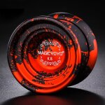 Yoyo professionnel insensible k8 avec 8 roulements a billes et 1 ficelle - rouge noir