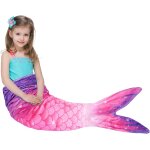Ytfhg - couverture queue de sirne - couverture pour fille enfants 140 x 60 cm couverture douillette ...