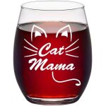 Ytfhg - verres a vin avec chat maman pour femme, cadeau d'anniversaire pour maman, cadeau pour les amoureux ...