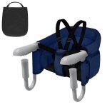 Yuenfong siège de table pliable pour bébé avec pinces antidérapantes et ceinture de sécurité - bleu Yuenfong siège de table pliable pour bébé avec pinces antidérapantes et ceinture de sécurité - bleu