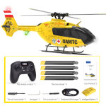 Yxznrc f06 2. 4g 6ch 1:36 ec135 echelle fuselage jaune sans barre de flybarless hlicoptre rc rtf
