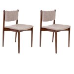 2 chaises en bois et tissu - torrance marron dutchbone