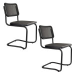 2 chaises carree noires empilables