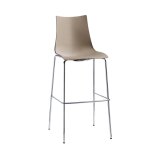 2 tabourets de bar design - zebra technopolymer 80cm - lot de 2