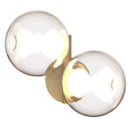 Applique deux globes verres et dor� andromeda