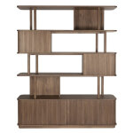 Biblioth�que barbier zuiver bois avec portes coulissantes