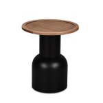 Bout de canapé noir et bois taille s Bout de canapé noir et bois taille s