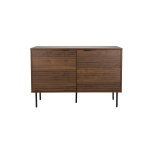 Buffet  rayures marron avec pieds mtal noir