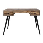 Bureau en bois et mtal leo - boite  design