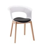 Chaise design avec pieds bois - natural miss b antishock avec coussin - dco originale