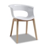 Chaise design avec pieds bois - natural miss b antishock - d�co originale