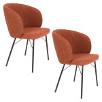 Chaises joa en tissu boucl� - lot de 2