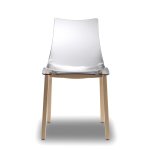 Chaise transparente design avec pieds bois - natural zebra