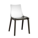 Chaise transparente design avec pieds bois wenge - natural zebra