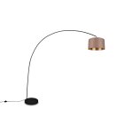 Lampadaire métal abat jour tissu en arc mansur Lampadaire métal abat jour tissu en arc mansur