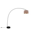 Lampadaire m�tal abat jour tissu en arc mansur