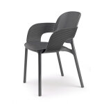 Lot de 2 - chaise avec accoudoirs outdoor indoor en plastique recycl� hug