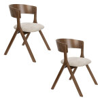 Lot de 2 chaise bois et tissu bresso