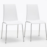 Lot de 2 chaises design en plastique et m�tal mannequin