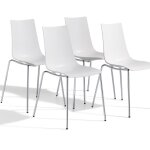 Lot de 4 chaises de salon zebra scab design