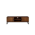 Meuble tv en bois et mtal - saroo bois fonc / noir dutchbone