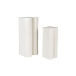 Set de 2 supports design  shape  en mtal blanc