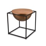 Table basse bois et mtal large celina