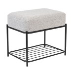 Tabouret rectangulaire milou en tissu gris