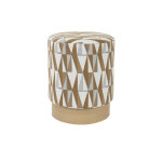 Tabouret ziggy beige avec motifs