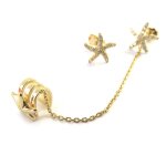 Promo - 10%, altesse [m6027] - boucle bague oreille plaqu or  etoile des mers. . .