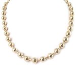 Promo - 10%, les trsors de lily [m8933] - collier plaqu or  billes  45 cm 8 mm