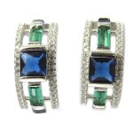 Promo - 14%, les trsors de lily [p1214] - demi - croles argent  sissi  bleu ve. . .