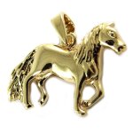 Promo - 15%, les trsors de lily [n9177] - pendentif plaqu or  cheval  dor