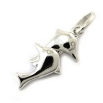 Promo - 17%, les trsors de lily [n4025] - pendentif argent  tendres dauphins . . .