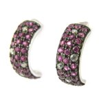 Promo - 19%, les trsors de lily [m8815] - demi - croles argent  sissi  rose (1. . .