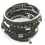 Promo - 19%, les trsors de lily [m9325] - bracelet crateur  katmandou  noir