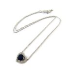 Promo - 19%, les tr�sors de lily [n6827] - collier argent  love  saphir blanc . . .