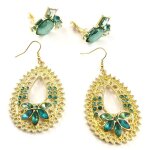 2 paires de boucles  scarlett  vert dor�