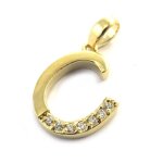 Promo - 20%, les trsors de lily [m8953] - pendentif plaqu or  lettre c  blan. . .