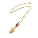 Promo - 20%, les trsors de lily [n5398] - collier plaqu - or  sissi  rubis dor