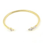 Promo - 21%, les tr�sors de lily [m9981] - bracelet plaqu� or ouvert  croix  b. . .