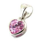 Promo - 25%, les trsors de lily [n5351] - pendentif argent  coeur cristal  ro. . .