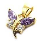 Promo - 25%, les trsors de lily [m9574] - pendentif plaqu or  papillons de c. . .